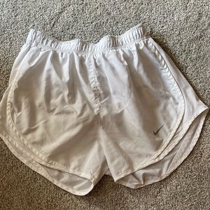 White Nike Dry Fit Running Shorts